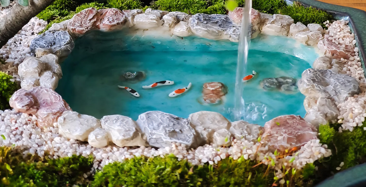 Serissa Bonsai with koi pond